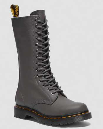 1B99 Virginia Leather Mid Calf Boots in Gunmetal