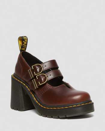 Eviee Leather Mary Jane Heeled Shoes