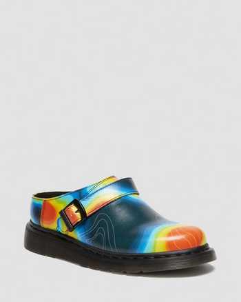 Isham Genix Nappa Reclaimed Thermal Map Leather Slingback Mule