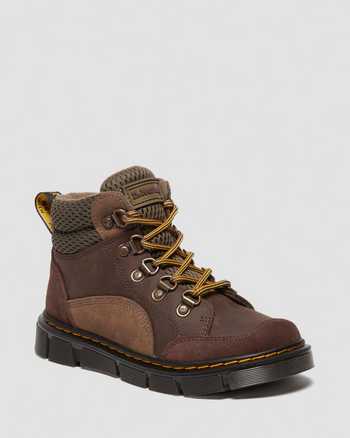 Junior Raffe Panel Leather Lace Up Boots