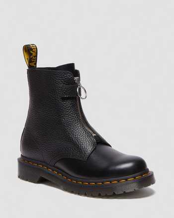 1460  Front Zip Leather Lace Up Boots